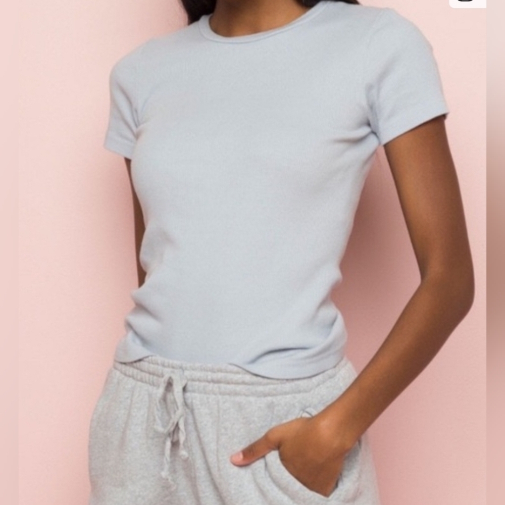 Brandy Melville Light Blue Short Sleeve Tee